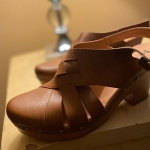 Kork clog sandals with studs. Never worn.